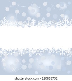 winter light blue background with snowflakes