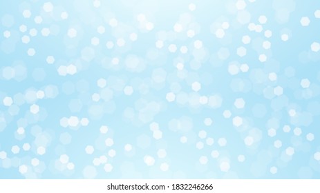 Winter Light blue snow bokeh background. Elegant product backdrop with copy space. Vector illustration