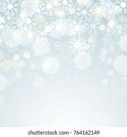 Winter Lights on blue background with lens effect. EPS 10 vector Illustration.