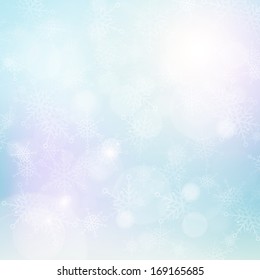 winter lights snowflake vector background