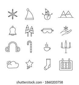 Winter line icon. simple design editable. design template vector