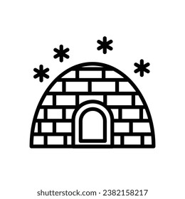 winter line icon stock illustration 