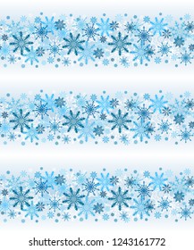 Winter lines vector seamless snowflakes on light background.