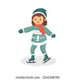 Winter Little Girl Character Design Illustration