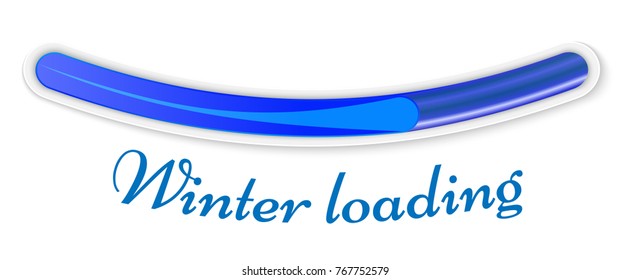Winter loading. Abstract design isolated on white background. Template for greeting card, brochure or poster.