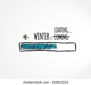 Winter loading. Fun, Progress bar design. Vector illustration. 