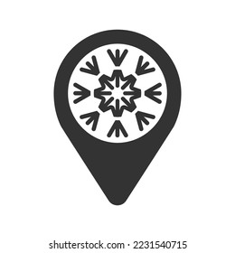 Winter location icon, Vector graphics