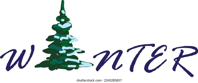 Winter logo Christmas tree logotype