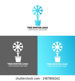Winter Logo design. Snow Logo. Modern Logo Design With Color Gradient. Vector Concept. 