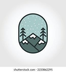 diseño gráfico de iconos de plantilla simple minimalista de línea de logotipo de invierno