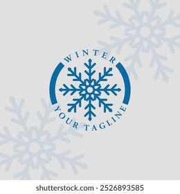 winter logo line art simple minimalist vector illustration template icon design