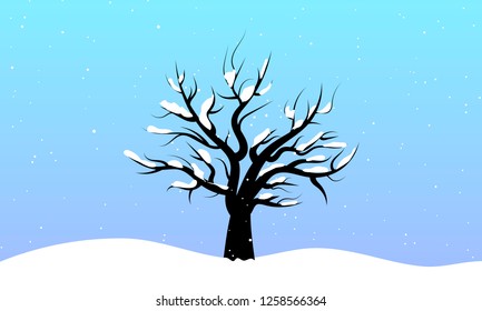 winter lonely tree