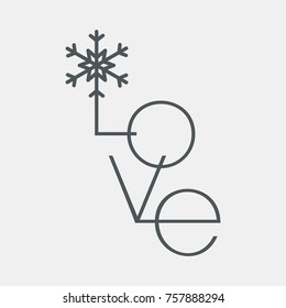 Winter love quality vector illustration cut