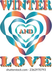 Winter and love t-shirt design