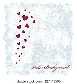 Winter and Love Vector Background