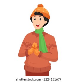 Winter Man Character Design Illustration