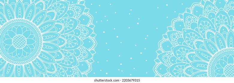 Winter mandala banner with copy space