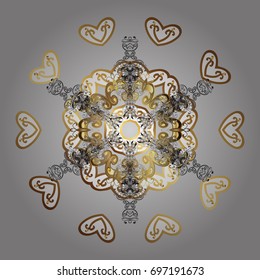 Winter mandala. Snowflake Icon. Snowflake isolated on gray background. Snowflake Vector illustration.