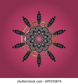 Winter mandala. Snowflake isolated on pink background. Snowflake Vector illustration. Snowflake Icon.