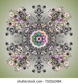 Winter mandala. Snowflake isolated on gray background. Snowflake Vector illustration. Snowflake Icon.