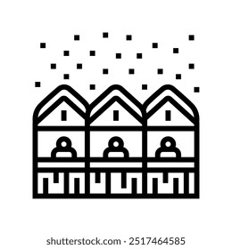 winter market winter line icon vector. winter market winter sign. isolated contour symbol black illustration