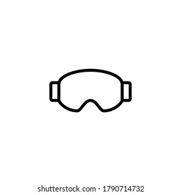 Winter Mask Icon ski goggles  in black line style icon, style isolated on white background