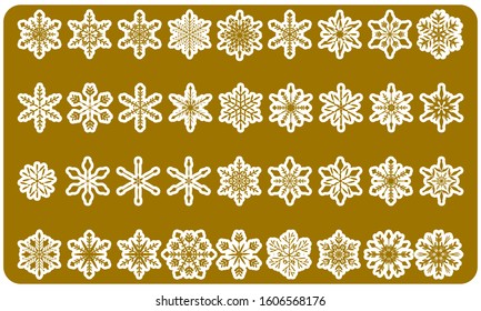 Winter material gold color snowflake