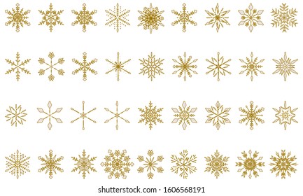 Winter material gold color snowflake