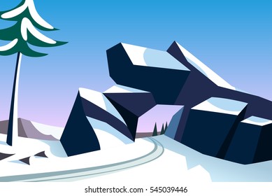 winter material landscape background Vector illustrate