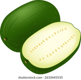 The winter melon isolated on white background
