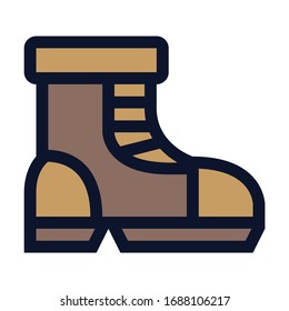 Winter Men Boot. Simple Vector Color Icon.