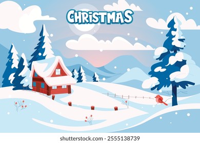 winter merry christmas background cute