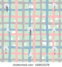 Winter, Merry Christmas seamless pattern.