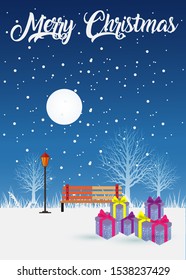 winter merry christmas vector background illustration