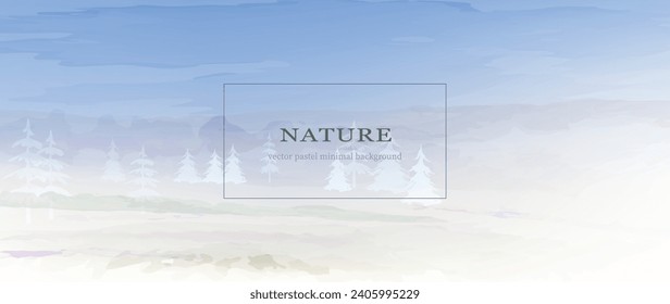 Invierno. Fondo mínimo de color blanco azul. Banner vectorial texturado de color de agua. 