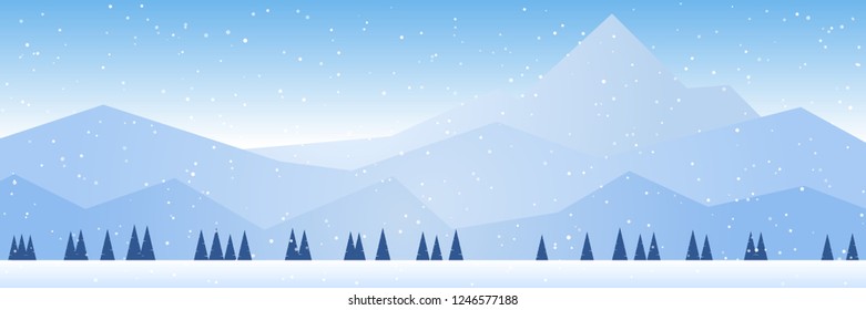 Winter minimalistic landscape