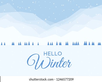 Winter minimalistic landscape