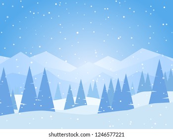 Winter minimalistic landscape