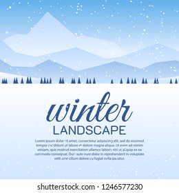 Winter minimalistic landscape