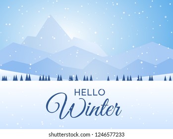 Winter minimalistic landscape