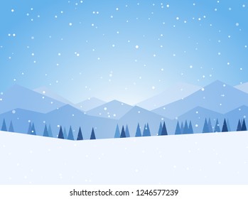 Winter minimalistic landscape