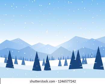 Winter minimalistic landscape