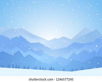 Winter minimalistic landscape