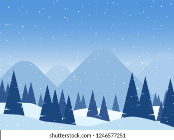 Winter minimalistic landscape