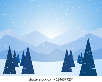 Winter minimalistic landscape
