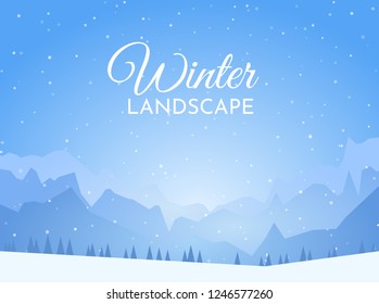 Winter minimalistic landscape