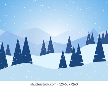 Winter minimalistic landscape