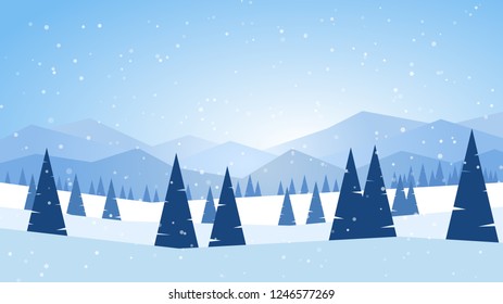 Winter minimalistic landscape