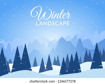 Winter minimalistic landscape