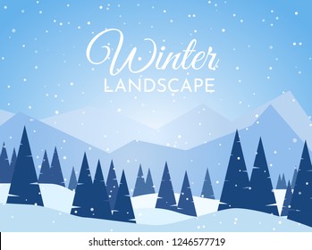 Winter minimalistic landscape